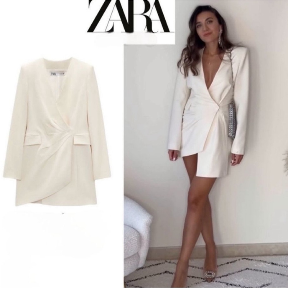 Zara Cream / Off-White Blazer Dress